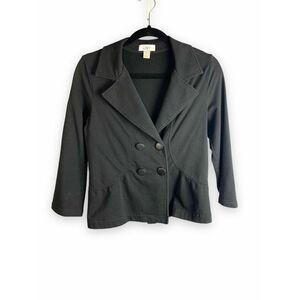 Loft Double Breasted Ruffle Back Blazer